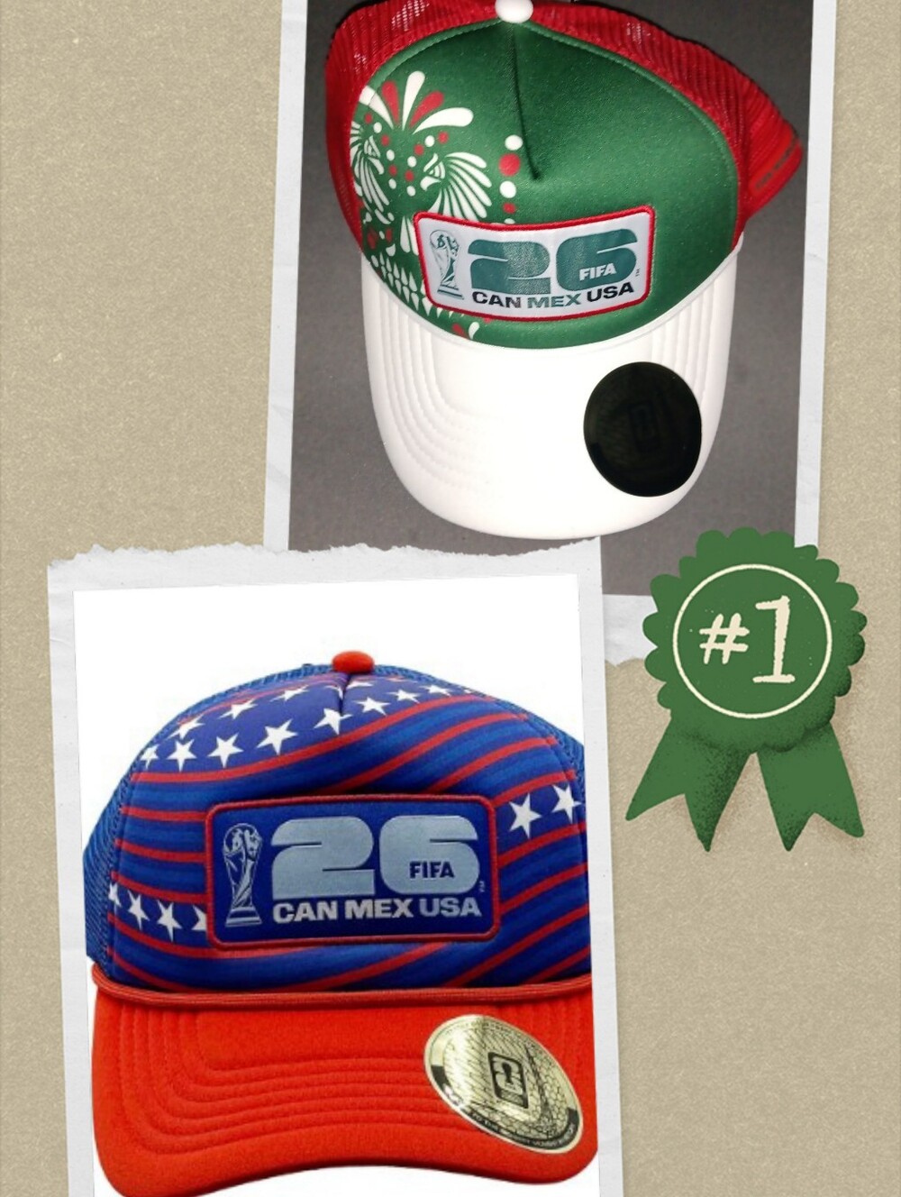 FIFA World Cup Blue, Red And Green, White Hat with Free Gift